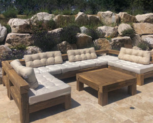 salon de jardin en bois massif